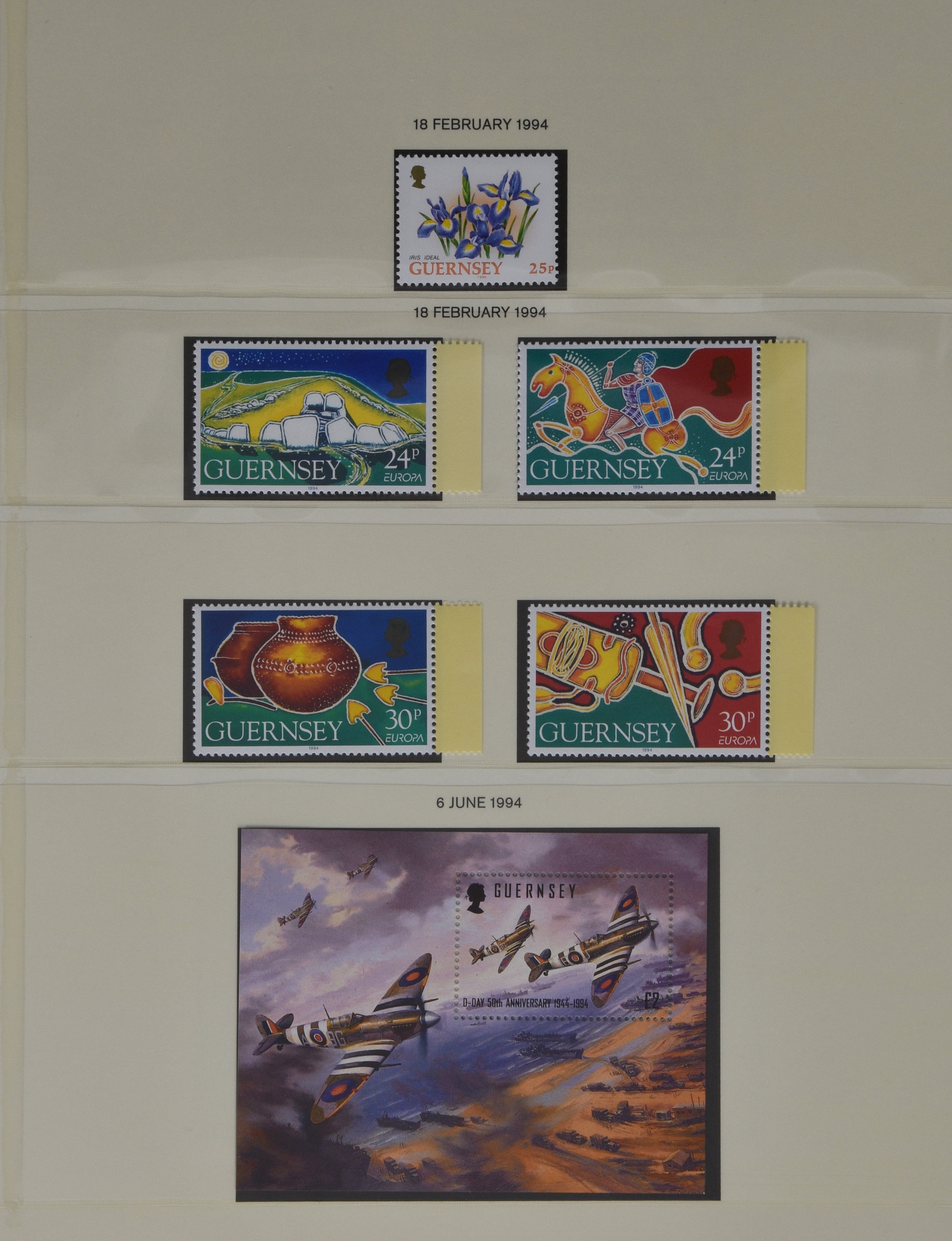 Philately interest - A comprehensive collection of mint Guernsey stamps, displayed in ten Guernsey - Image 4 of 5