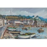 English School (British, 20th century), ‘St Aubin’s Bay, Jersey’. * oil on board, bears signature