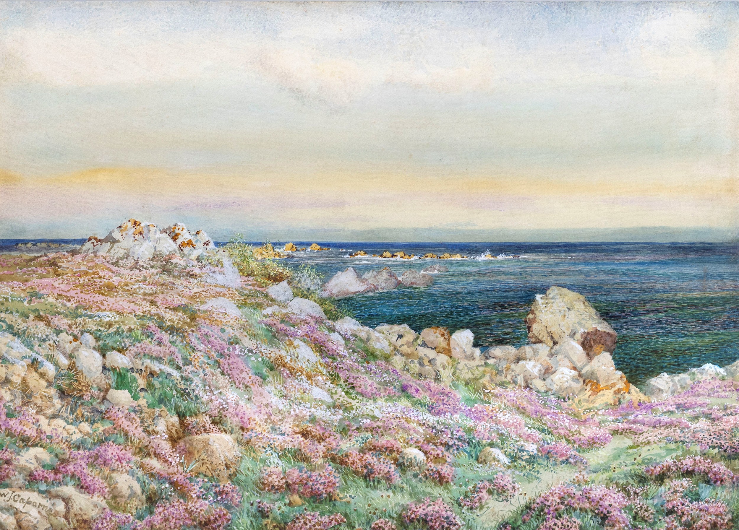 William John Caparne (British, 1855-1940), 'Sea Pink and Sea Purple'. * watercolour, heightened with