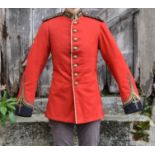 A 3rd Royal Guernsey Light Infantry scarlet jacket, navy blue collar with leopards passant to either