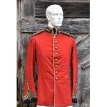 A 2nd Royal Guernsey Light Infantry scarlet jacket, navy blue collar with leopards passant to either