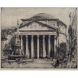 Hedley Fitton (British, 1859-1929)., The Pantheon, Rome, etching with drypoint, executed in 1913,