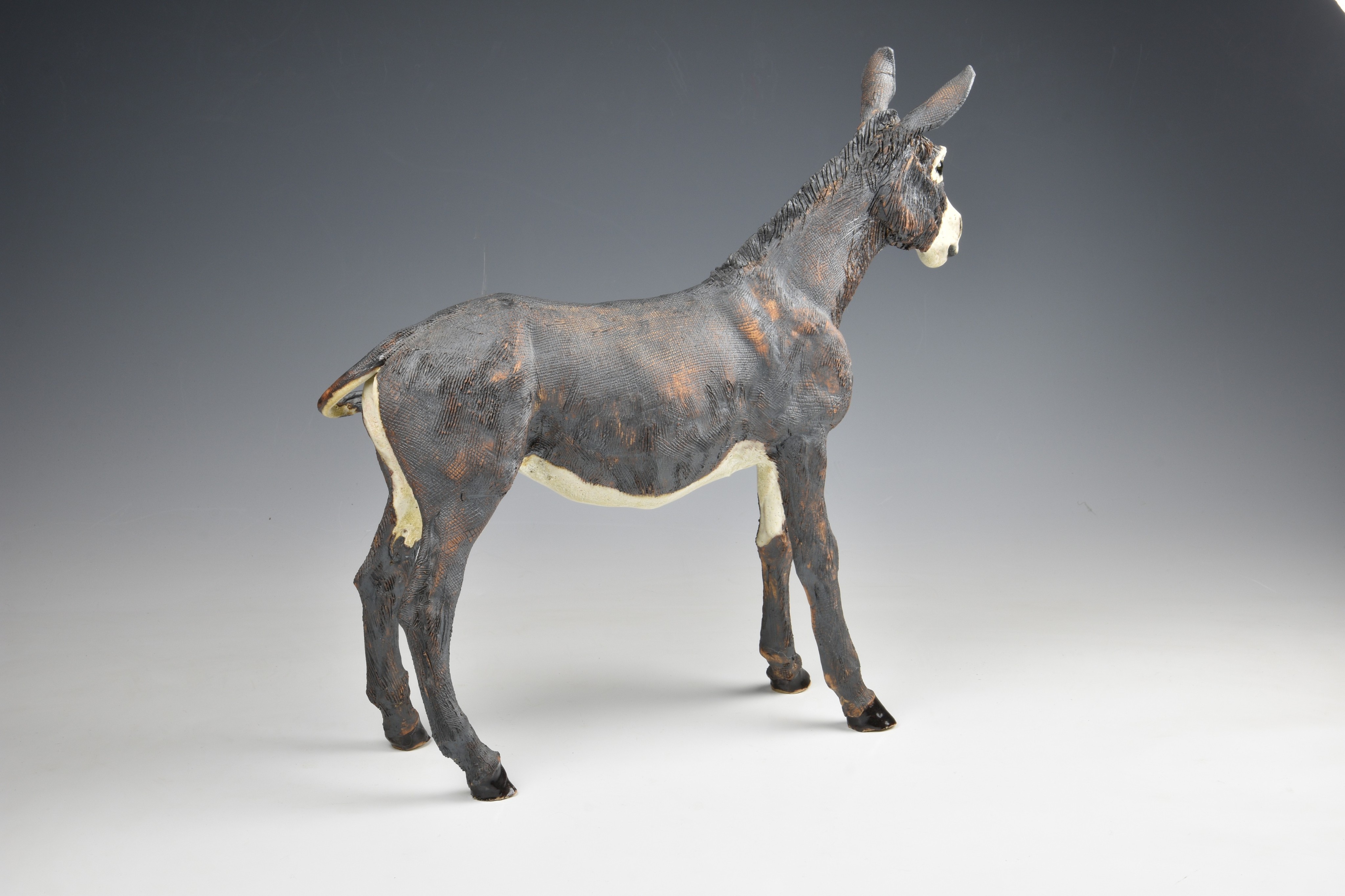 Elaine Peto (British, b.1963), a studio pottery stoneware model of a donkey, impressed potters - Image 2 of 3