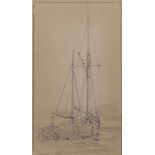 Lemon Hart Michael (British, 1824-1902), 'Guernsey, The Rescue' pencil, signed with initials lower