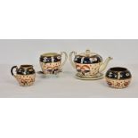 Lingard Webster & Co Ltd Welsh Imari style teapot, two milk jugs and large sugar bowl circa 1950,