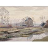 Malcolm Arbuthnot R.I., N.S. (British, 1877-1967), A farmhouse. * watercolour, unsigned, framed. * 8