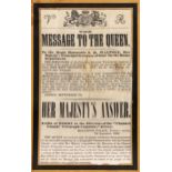 Channel Islands Telegraph Company interest - a printed message on silk to Queen Victoria, and Her