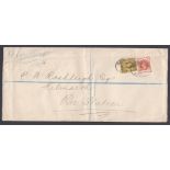 POSTAL HISTORY : 1891 registered envelope franked with 1/2d & 3d QV Jubilee issues,
