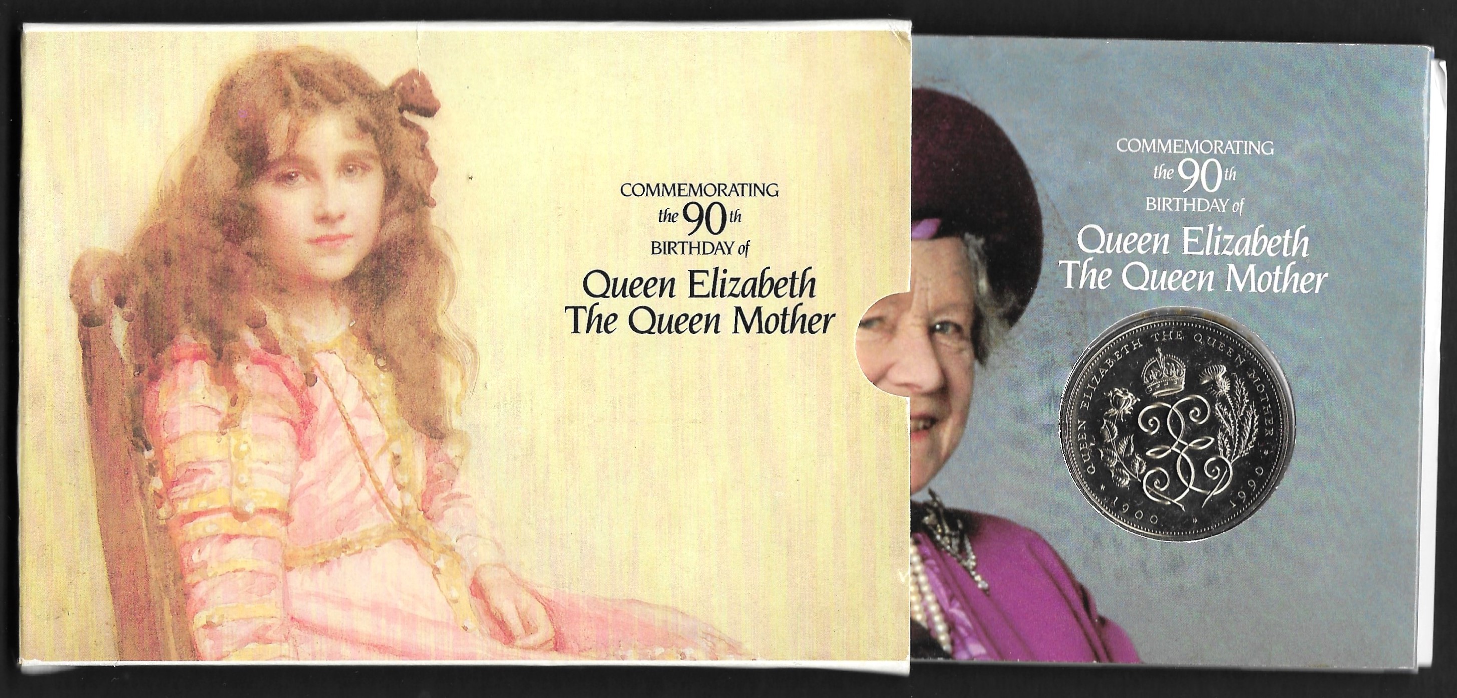 1990 Queen Mother £5 coin pack