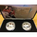 COINS : 2002 Queens Jubilee Silver Crown set of 2 1977 and 2002,