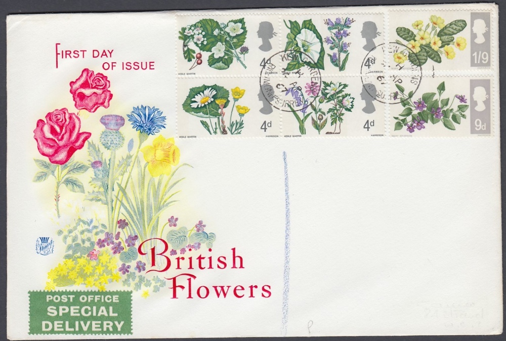 STAMPS FIRST DAY COVERS 1967 Flowers Phos set on illustrated cover,