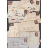 STAMPS GREAT BRITAIN : Small batch of twelve line engraved covers including imperf with MX cancels,