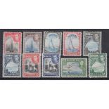 STAMPS BERMUDA : 1938 GVI lightly mounted mint set to 1/- (10)