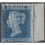 STAMPS GREAT BRITAIN : 1855 2d Blue lettered (DL),