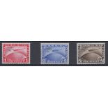 STAMPS GERMANY : 1933 Zeppelin Chicago Flight set, lightly mounted mint set of three, signed Buhler.