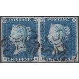 STAMPS GREAT BRITAIN : Two Penny Blue 1840 2d Plate 1,