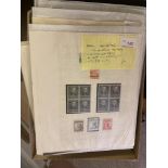 STAMPS All World box of album pages and old auction lots, massive potential here, RAF signed covers,