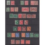 STAMPS GREAT BRITAIN : Two stock pages of inverted watermark stamps EDVII to QEII