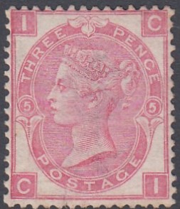 STAMPS GREAT BRITAIN : 1868 3d Rose Plate 5,