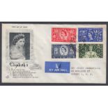 STAMPS FIRST DAY COVERS : 1953 Coronation, illustrated envelope with Windsor cds & a typed address.