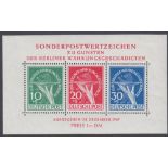 STAMPS GERMANY : 1949 Berlin Relief Fund mini-sheet,