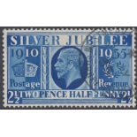 GREAT BRITAIN STAMPS : 1935 Silver Jubilee 2 1/2d PRUSSIAN BLUE fine used,