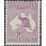 STAMPS AUSTRALIA : 1913 9d Violet,
