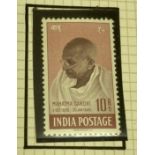 STAMPS Mixed lot of albums and stock books, including a good mint India collection with Ghandi 10r,