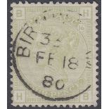 STAMPS GREAT BRITAIN : 1877 4d Sage Green Plate 16,