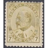 STAMPS CANADA : 1903 7c Yellow-Olive,