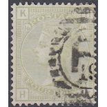 STAMPS GREAT BRITAIN : 1873 4d Sage Green Plate 16 lettered (HK) fine used SG 153