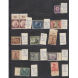 STAMPS GERMANY : A selection of 19 U/M Third Reich Michel listed plate flaws.