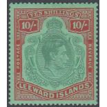 STAMPS LEEWARD ISLANDS : 1938 10/- green and red/green mounted mint SG 113b