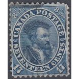 STAMPS CANADA : 1859 17c blue Jacques Cartier fine used Cat £95