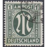 STAMPS GERMANY 1945 Allied Occupation 1m green fine used SG A35 cat £700