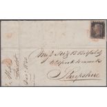 STAMPS GREAT BRITAIN : 1840 wrapper with three margin Penny Black,