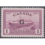 STAMPS CANADA : 1950 $1 Purple Official,