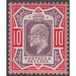 STAMPS GREAT BRITAIN : 1910 10d Dull Purple and Scarlet (chalky),