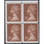 STAMPS GREAT BRITAIN : 1993 24p FORGED mint block of four