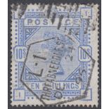 STAMPS GREAT BRITAIN : 1883 10/- Ultramarine lettered (IE),