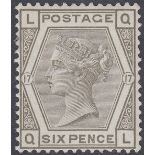 STAMPS GREAT BRITAIN : 1880 6d Grey Plate 17,