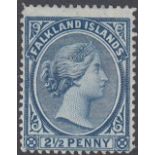 STAMPS FALKLANDS : 1891-92 QV 2 1/2d Prussian blue, M/M, SG 29.