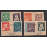 STAMPS GERMANY 1946 Lubbenau local post set fine used on piece