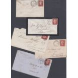 STAMPS GREAT BRITAIN : Old approval folder with four Penny Red covers