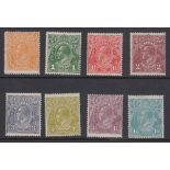 STAMPS AUSTRALIA : 1926 George V mounted mint set perf 14 to 1/4 SG 85-93