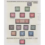 STAMPS GREAT BRITAIN : POSTAGE DUES, study of mint and used on album pages.