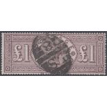 STAMPS GREAT BRITAIN : 1884 £1 Brown - Lilac lettered (OD),