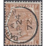 STAMPS GREAT BRITAIN : 1872 6d Deep Chestnut lettered (FL), very fine used,