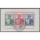 STAMPS GERMANY : 1949 Hanover Trade Fair mini-sheet used SG A145 Cat £450