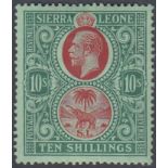 STAMPS SIERRA LEONE : 1927 10/- Red and Green/Green mounted mint SG 146